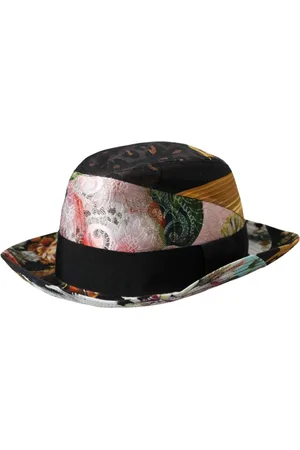 Dolce & Gabbana Hats, female, , 57 CM, Patchwork Fedora Wide Brim Hat