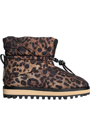 Dolce & Gabbana Winter Boots, male, , 10 UK, Leopard Ankle Boots Padded Shoes