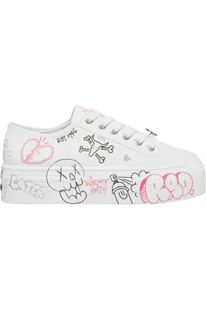 Windsor Sneakers, female, , 8 UK, Multicolor Graffiti Fabric Women`s Trainers - Size 38