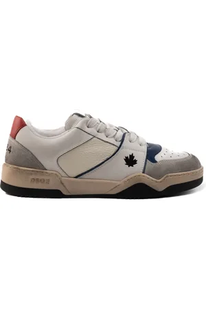 Dsquared2 Sneakers, male, , 10 UK, Leather Leaf Embroidered Trainers