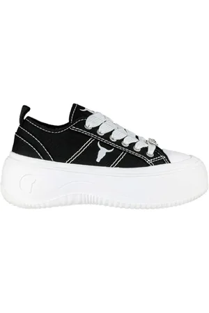 Windsor Sneakers, female, , 3 UK, Black Canvas Platform Trainers Intentions