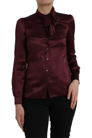Dolce & Gabbana Shirts, female, , 3XS, Silk Ascot Collar Blouse