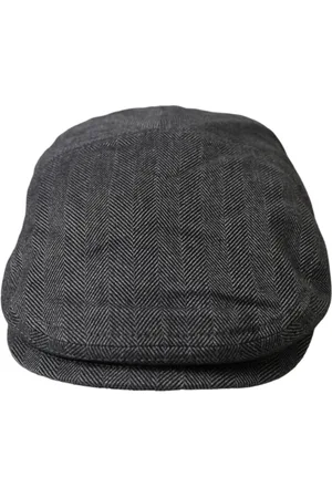 Dolce & Gabbana Hats, male, , 58 CM, Grey Fishbone Newsboy Cap Men