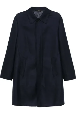 BRIONI Single-Breasted Coats, male, , S, Luxury Wool Silk Coat Made in Italy
