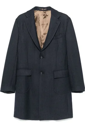 BARBA Single-Breasted Coats, male, , 4XL, Virgin Wool Coat with Button Closure