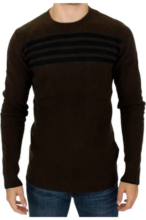 Costume National Round-neck Knitwear, male, , XL, Striped Pullover with Round Neck