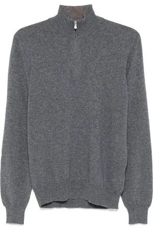 BARBA Cashmere Knitwear, male, , L, Luxury Cashmere Half-Zip Knitwear