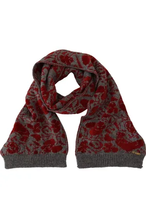 Gianfranco Ferré Winter Scarves, female, , ONE SIZE, Chic Red & Grey Cotton Wrap Scarf