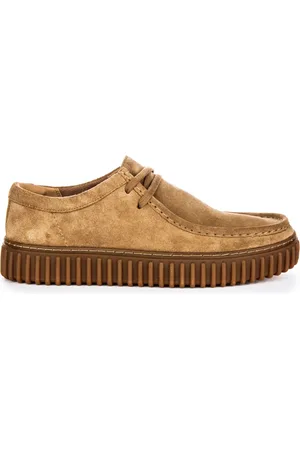 Clarks Suede Leather Shoes Torhill Lo Sand