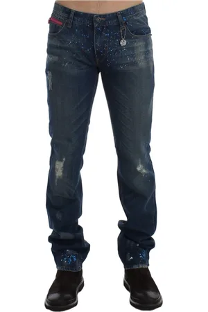 Costume National Straight Jeans, male, , W34, Wash Painted Slim Fit Jeans