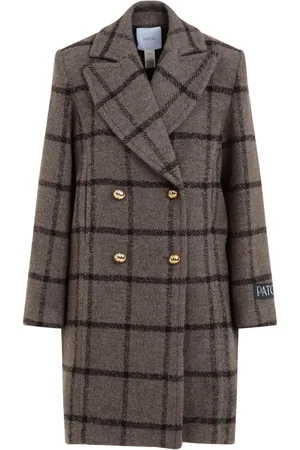 Patou Double-Breasted Coats, female, , S, Elegant Grey Wool Blend Coat