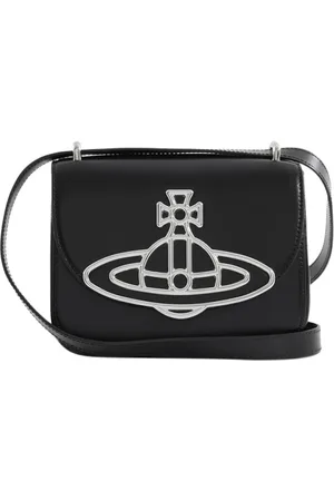 Vivienne Westwood Cross Body Bags, female, , ONE SIZE, Leather Crossbody Bag with Orb Plaque