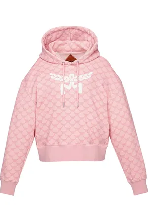 MCM Hoodies, female, , S, Oversized Hooded Sweatshirt with Monogram Print