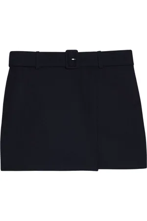 Ami Short Skirts, female, , M, Wool Gabardine Miniskirt with Wrap