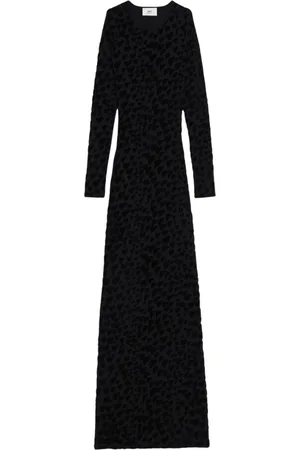 Ami Devoré-Velvet Long Dress