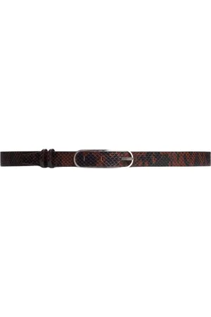 Ami Belts, female, , 75 CM, Python Embossed Leather Belt Brandy