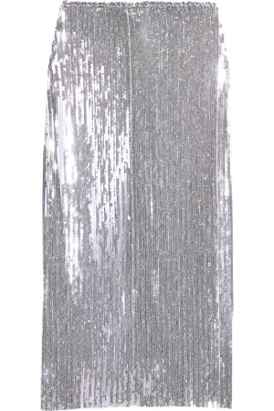 Ami Silver Sequin Pencil Skirt