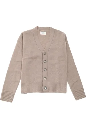 Ami Cardigans, male, , S, Wool Cashmere Cardigan Elbow Patches