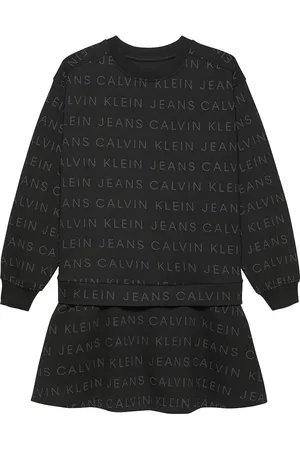 Calvin Klein Dresses, female, , 12 Y, Long Sleeve Knit Dress with Bell Silhouette