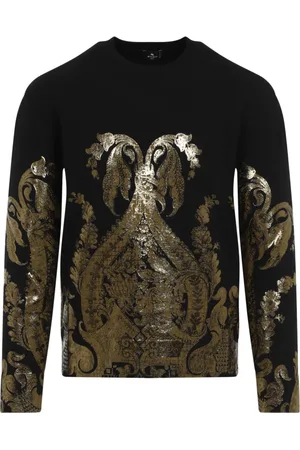 Etro Round-neck Knitwear, female, , S, Lamina Gold Knitwear Jumper