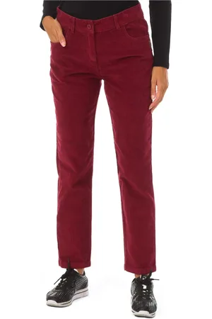 Napapijri Slim-fit Trousers, male, , W28, Bordeaux Long Trousers with Ribbed Hem