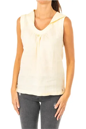 La Martina Sleeveless Hooded Linen Top