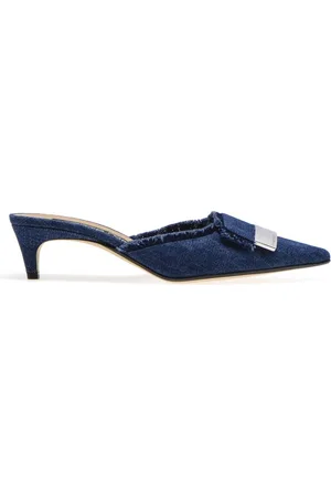 Sergio Rossi Heeled Mules, female, , 2 UK, Slip-On Denim Effect Mules