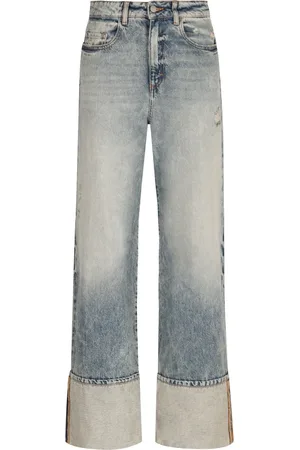 Icon Denim Distressed Wide-Leg Jeans
