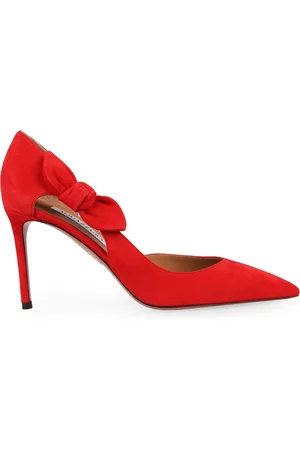Aquazzura Pumps, female, , 5 UK, Bow Tie Suede Pumps with Cut-out Detail