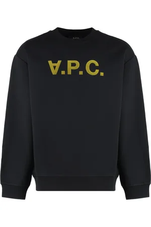 A.P.C. Sweatshirts, male, , L, Velvet Effect Oversize Sweatshirt with Ribbed Edges