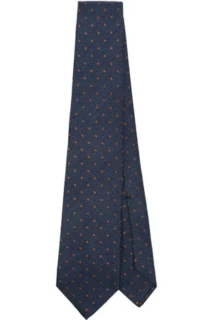 BARBA Navy Polka Dot Self-Tie