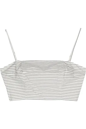 Staud Sleeveless Tops, female, , S, Stripe Print Square Neck Top