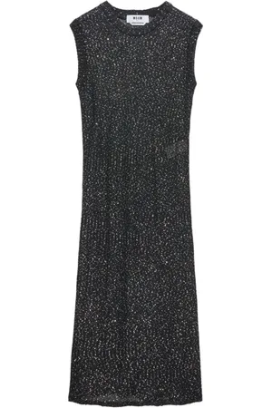 Msgm Midi Dresses, female, , M, Knitted Sequin Dress