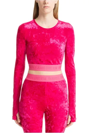 VERSACE Plain Logo Crop Top