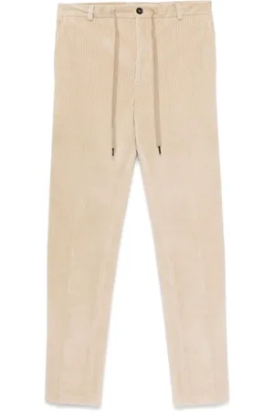 Circolo Slim-fit Trousers, male, , S, Corduroy Trousers with Drawstring Hem