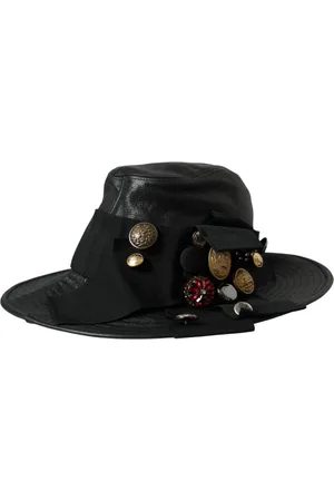 Dolce & Gabbana Crystal Stud Wide Brim Cloche Hat