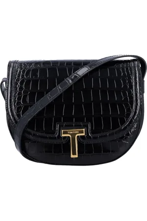 Tom Ford Cross Body Bags, female, , ONE SIZE, Crocodile-Embossed Leather Saddle Bag