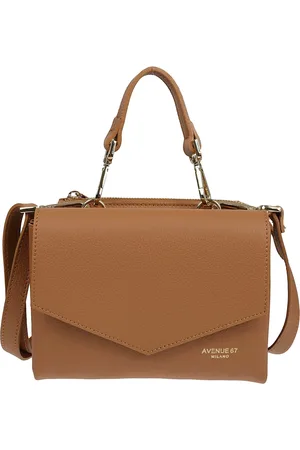 AVENUE 67 Handbags, female, , ONE SIZE, Camel Leather Bag Made in Italy