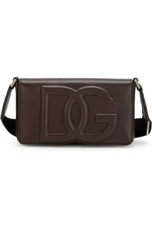 Dolce & Gabbana Cross Body Bags, male, , ONE SIZE, Embossed Logo Leather Shoulder Bag
