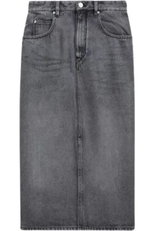 Isabel Marant Denim Skirts, female, , XS, Denim Midi Skirt with Belt