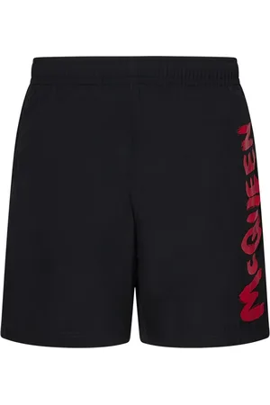 Alexander McQueen Short Shorts, male, , S, Sea Clothing with Red Graffiti Logo