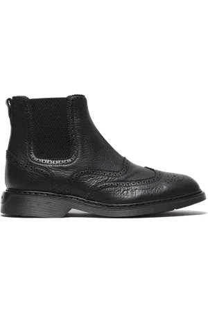 Hogan Leather Ankle Boots Swallow-Tailed