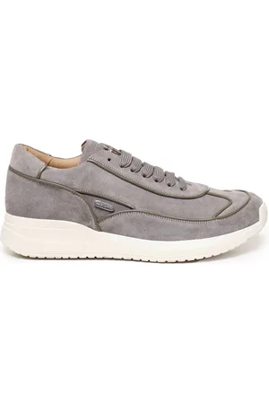Paciotti Grey Suede Trainers with Metallic Logo