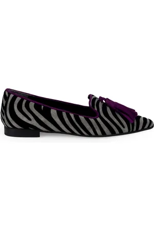 SANGIORGIO Zebra Print Flat Shoes Grey