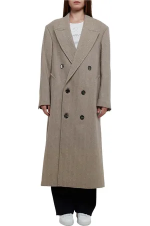 Ami Double-Breasted Coats, female, , 2XS, Double-Breasted Herringbone Coat