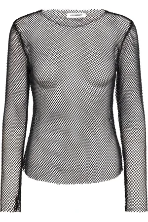 Co`Couture Long Sleeve Tops, female, , XS, Net Blouse Top
