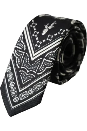 Dolce & Gabbana Ties, male, , ONE SIZE, Silk Adjustable Tie with Logo Details