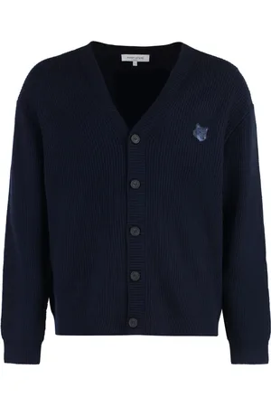 Maison Kitsuné Cardigans, male, , M, Fox Front Wool-blend Cardigan
