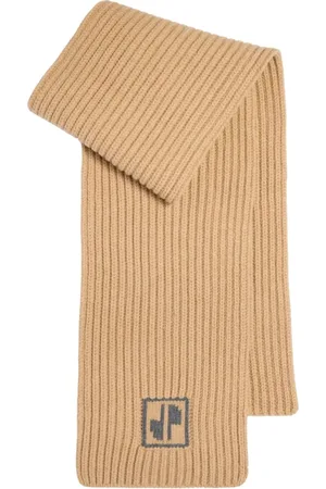 Patou Wool Cashmere Rib Knit Scarf