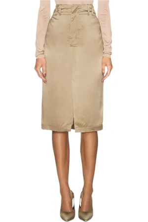 Saint Laurent Midi Skirts, female, , M, Silk Midi Skirt